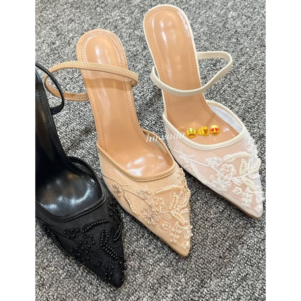 Wedding heels/sepatu pesta wanita Nb/sepatu heels wanita nb/slop pesta wanita nb/sepatu seserahan wa