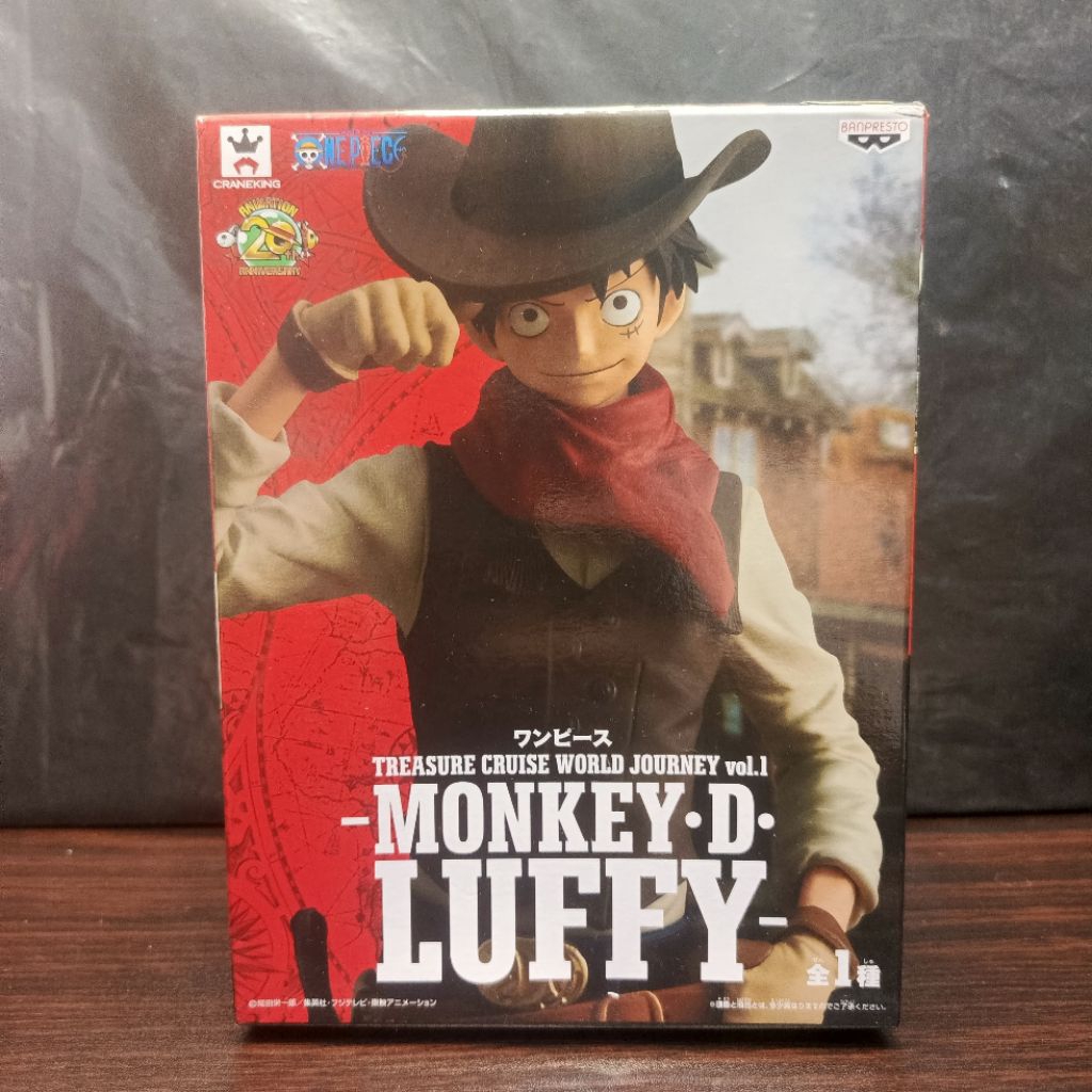 One Piece Figure Banpresto Original Monkey D Luffy Cowboy Ver Treasure Cruise World Journey