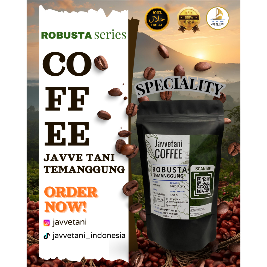 

Kopi Robusta Specialty Temanggung | Premium Single Origin Bubuk & Roast Beans | 100g