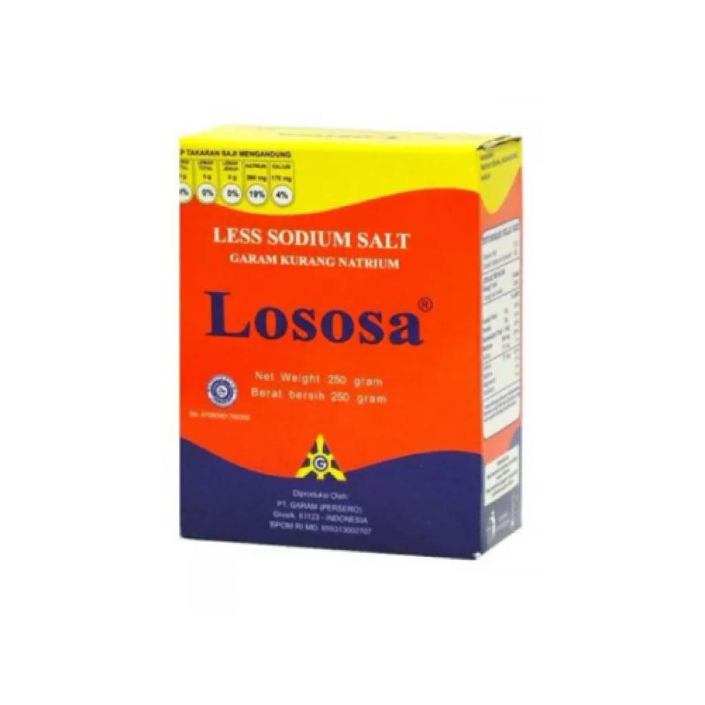 

Garam Lososa 250gr [Low Sodium | Garam Sehat | Diet & Hipertensi] Garam Lososa 500gr Original [Garam Rendah Natrium | Aman untuk Darah Tinggi]