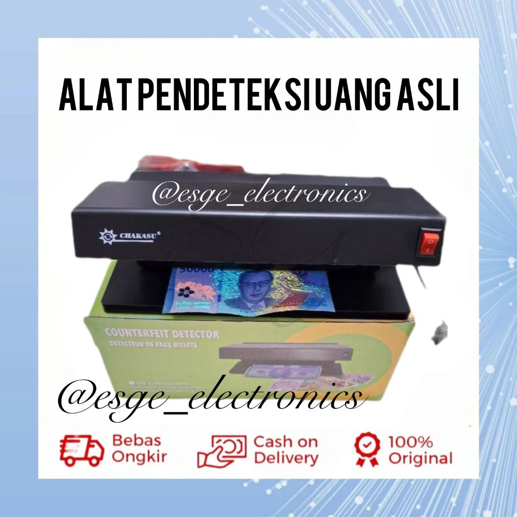 ORIGINAL ALAT PENDETEKSI UANG PALSU CHAKASU LAMPU UV PENDETEKSI UANG PALSU LAMPU DETEKSI UANG PALSU