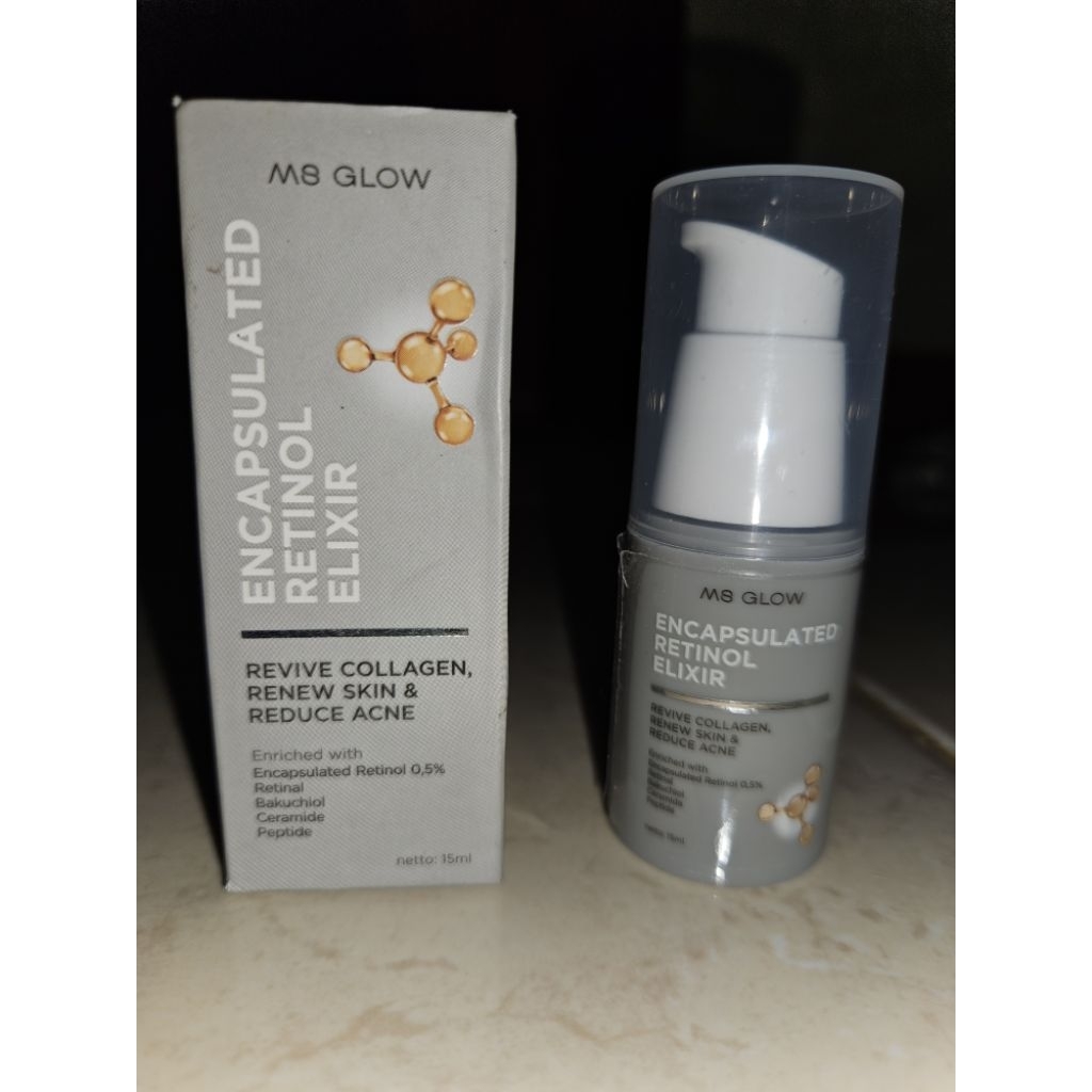 Ms glow encapsulated retinol elixir mengatasi flek hitam membandel anti aging anti oksidan -preloved