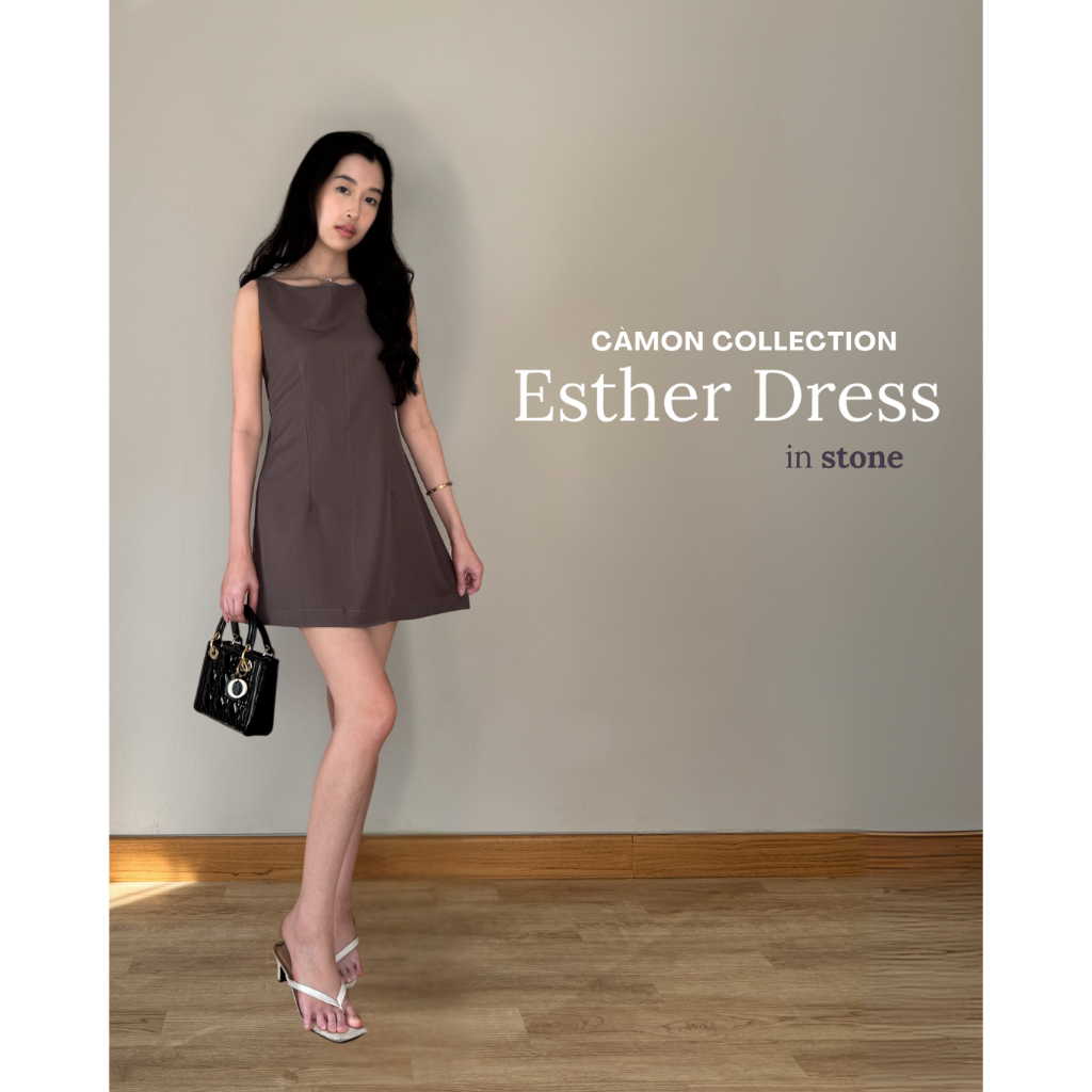 Esther Dress Stone – Mini Dress Simple & Elegan