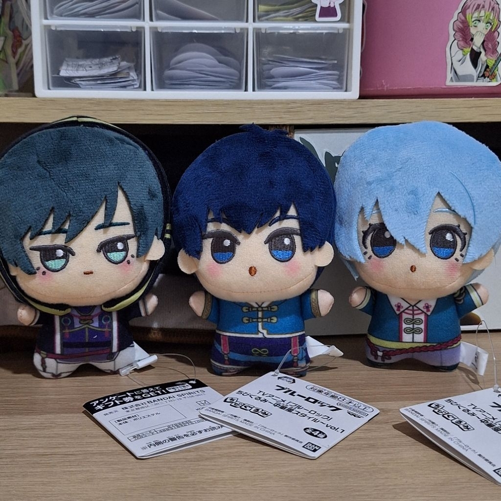 ( OFFICIAL MERCH ) Boneka Chibi Blue Lock Itoshi Isagi Yoichi, Rin, Yo Hiori Anime Blue Lock/Gantung