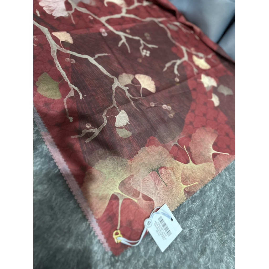 New as is Buttonscarves Ginkgo series in Redbean Voal Reguler no box
