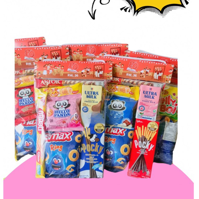 

Ready Paket snack tenteng ulang tahun anak hampers lebaran natal murah ultah