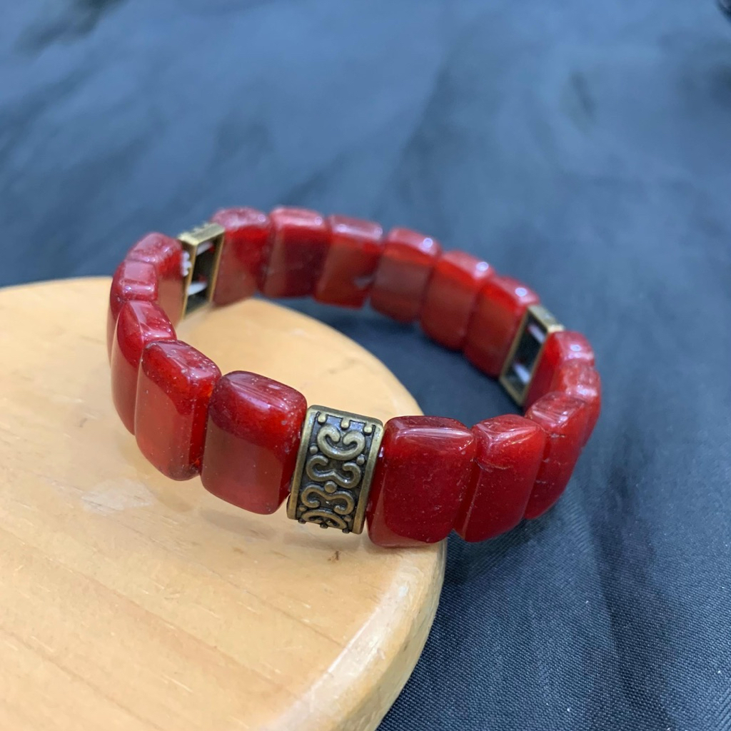 Gelang Batu Agate Kotak