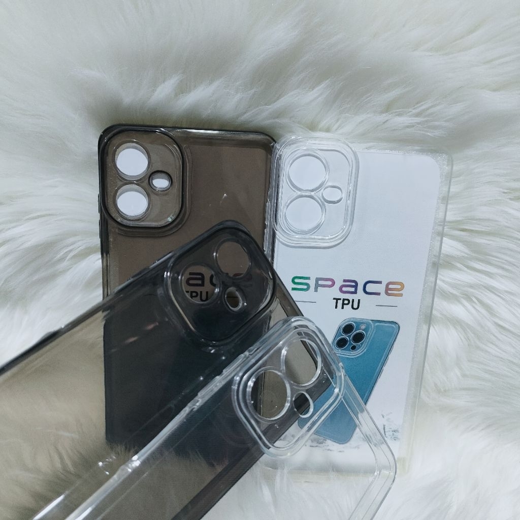 SoftCase Samsung A03 A035F Silikon Casing Space Tpu Original Clear  Bening Transparan Black Hitam
