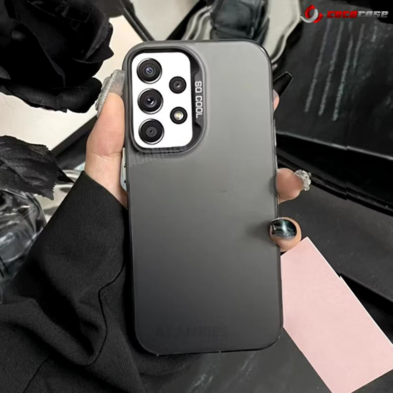 Case Oppo A16K/A16E Hardcase IMD Balck Plate Hologram Casing Anti Air Tahan Benturan Softcase
