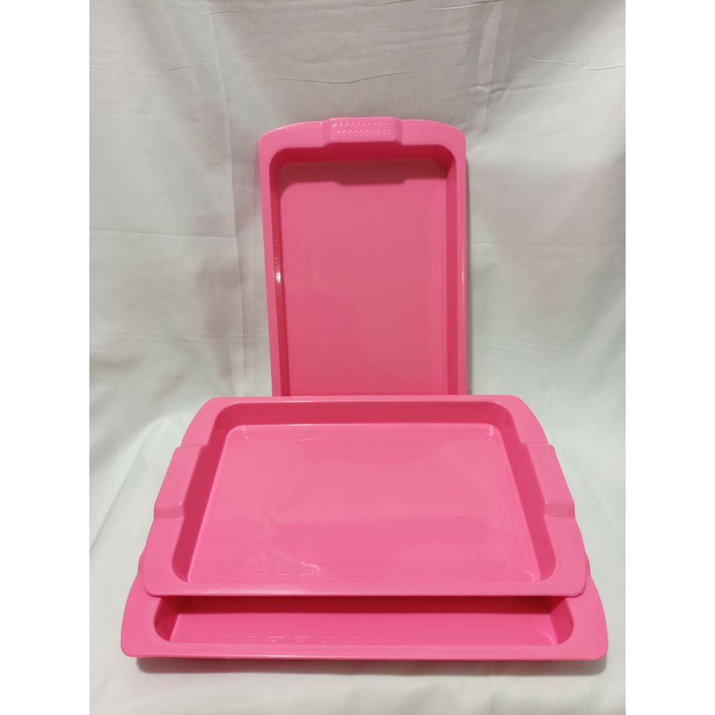 NAMPAN PERSEGI WARNA PINK POLOS/NAMPAN PLASTIK MURAH MERIAH