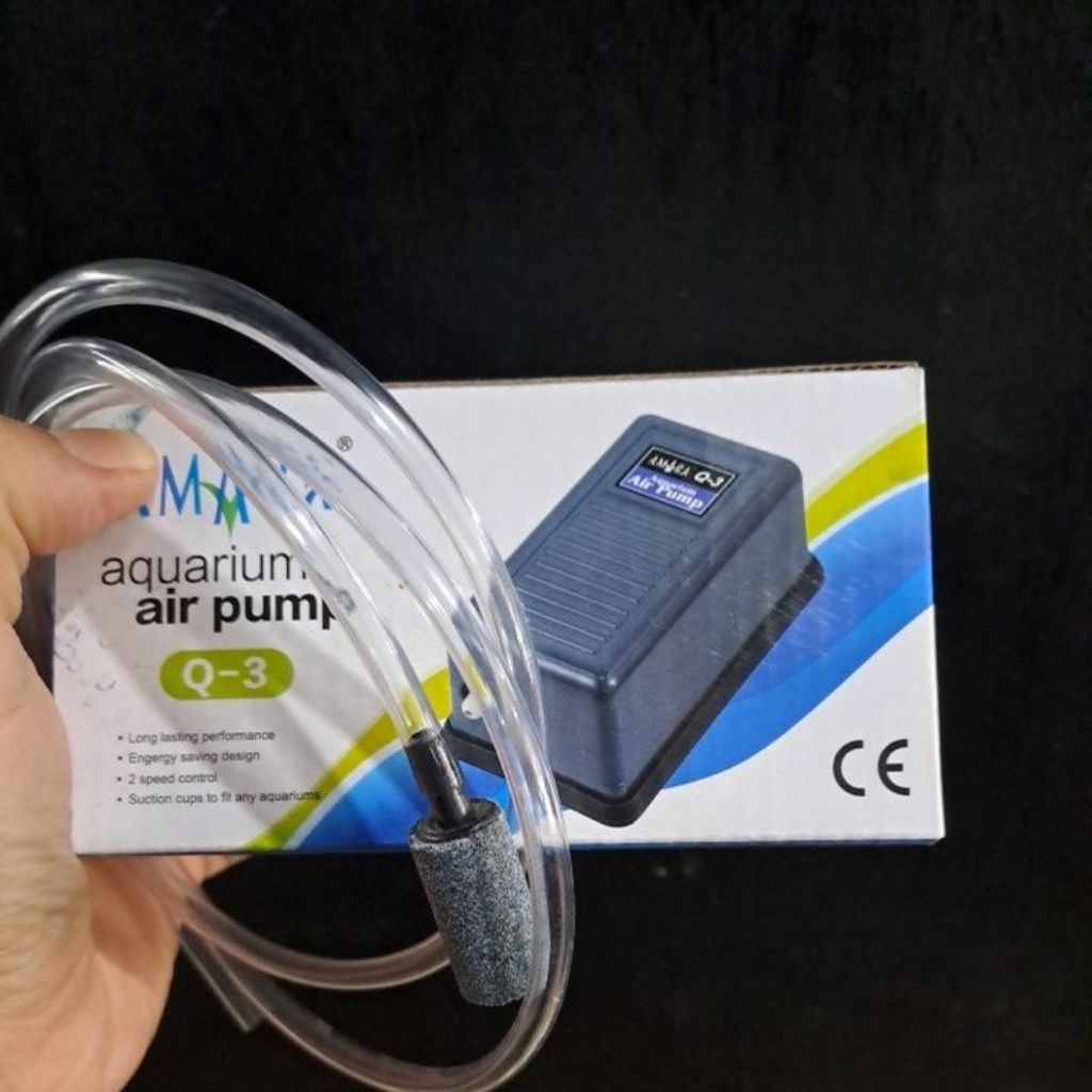 Air Pump Amara Q-3 Aerator Oksigen Aerator Ikan Hias Aerator 1 Lubang Aerator Amara Q3