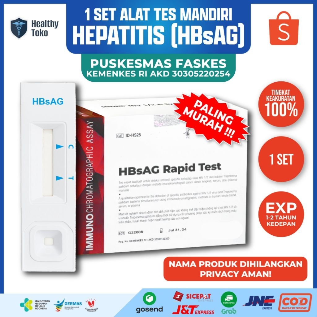 Test HBsAg Hepatitis ViroCheck Indec Top IS 1 set