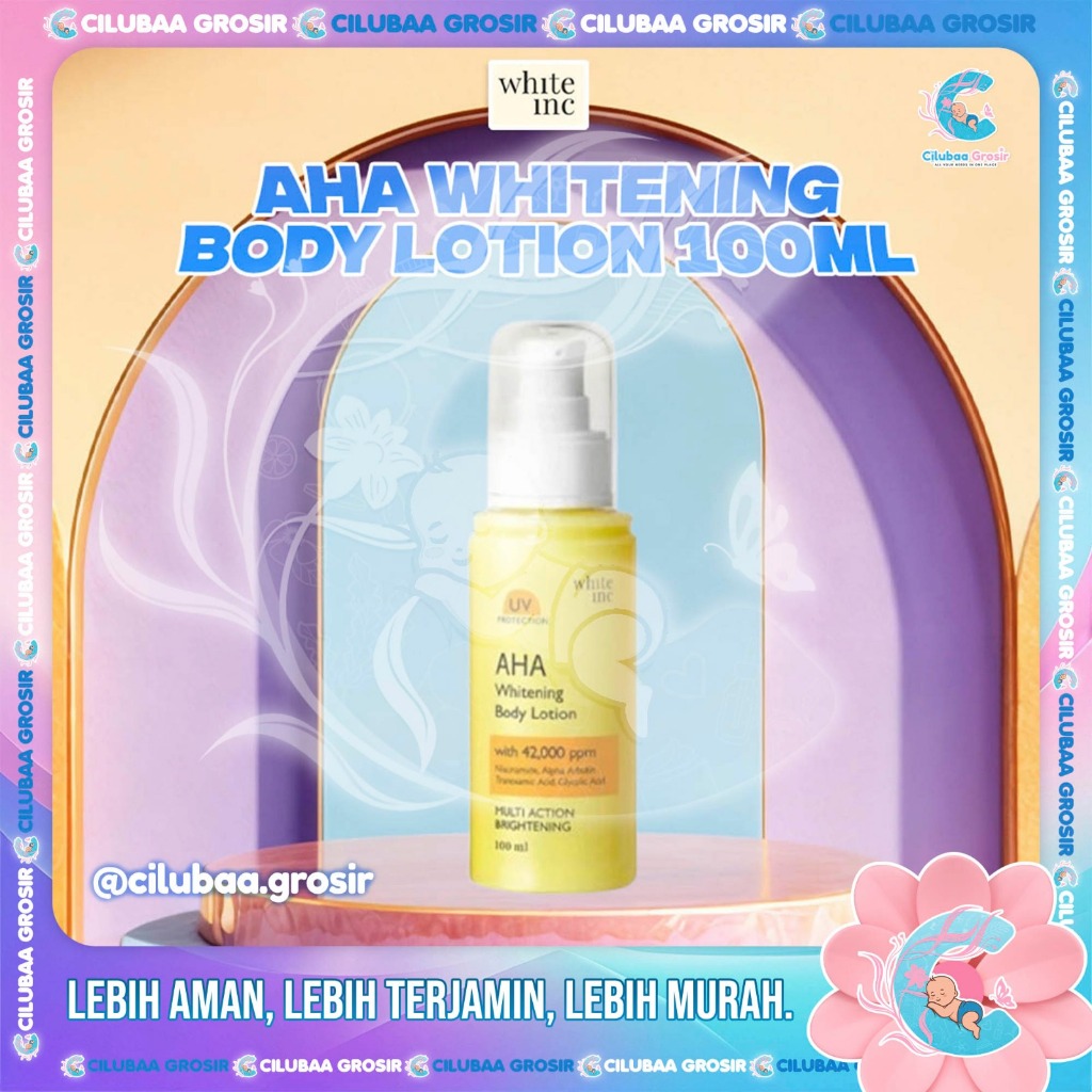 WHITE INC AHA Body Lotion to Whitening & Moisturising 100mL || Hand Body Lotion Mencerahkan & Melemb