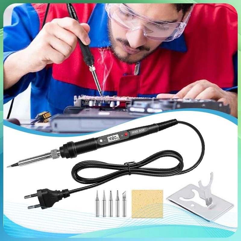 Temperature Soldering Set Solder Listrik Digital LCD Adjustable Solder Listrik Timah Set