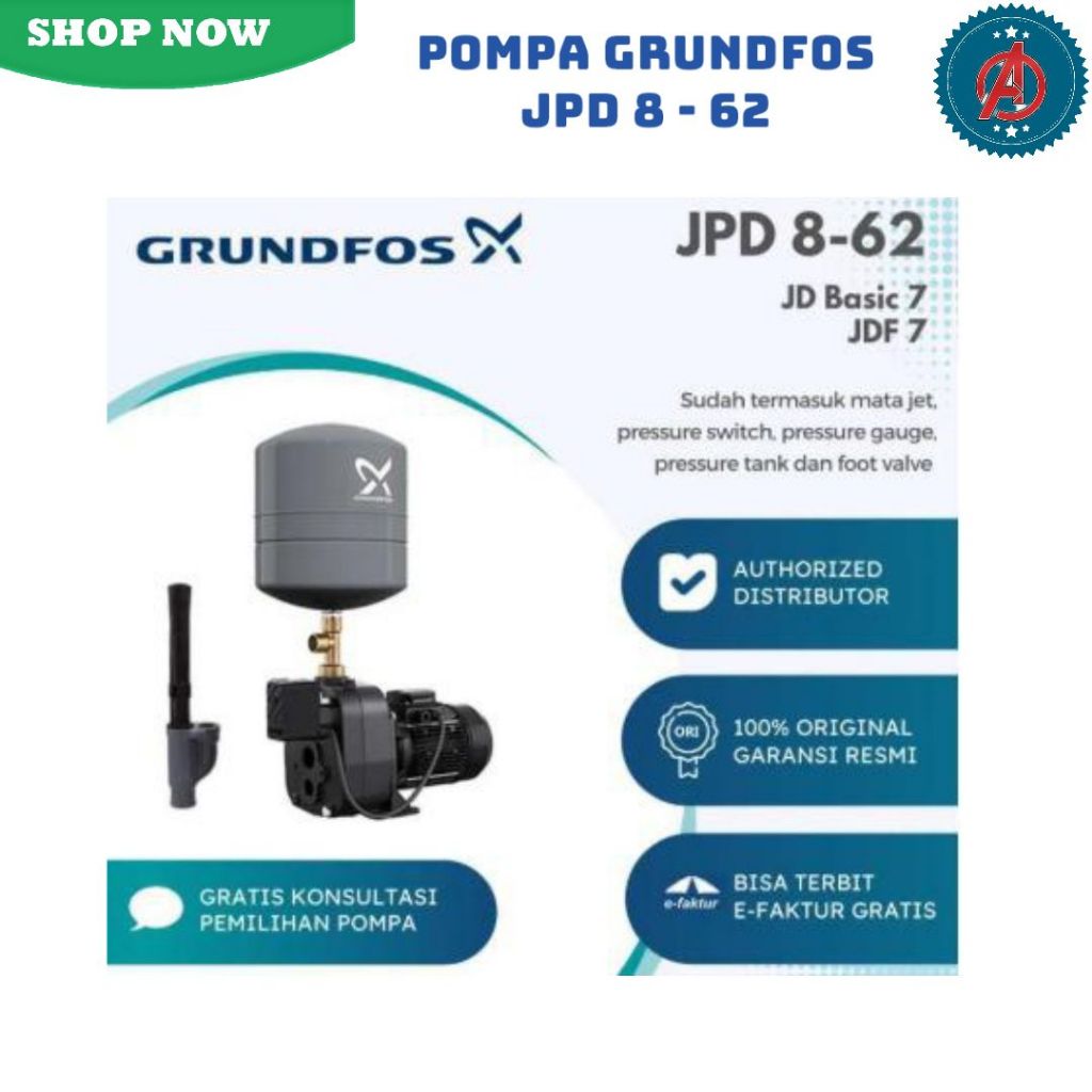 Pompa Grundfos JPD 8-62 (JP Basic 7) / Grundfos JPD 8-62.
