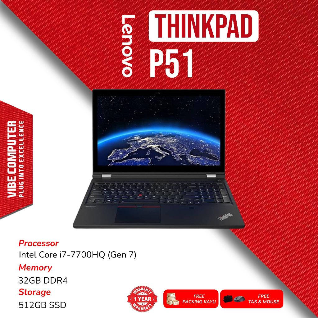 Laptop Lenovo Thinkpad P51 NVIDIA Quadro M2200 Intel Core i7 Gen 7 RAM 32GB SSD 256GB/512GB/1TB
