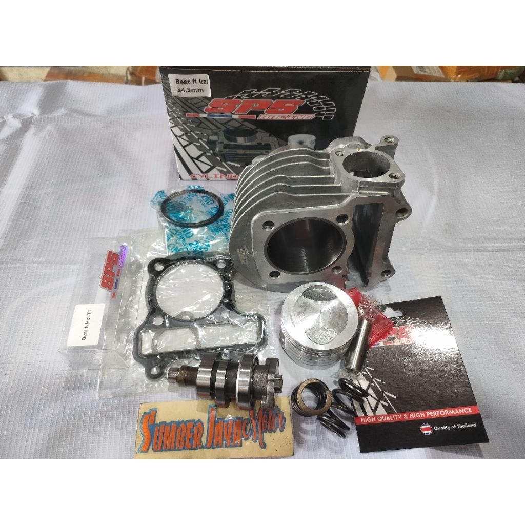 paketan Bore Up Beat fi Scoopy fi KZL stater kasar SP5 RACING BLOK SEHER 54,5mm Noken AS T1 Per klep