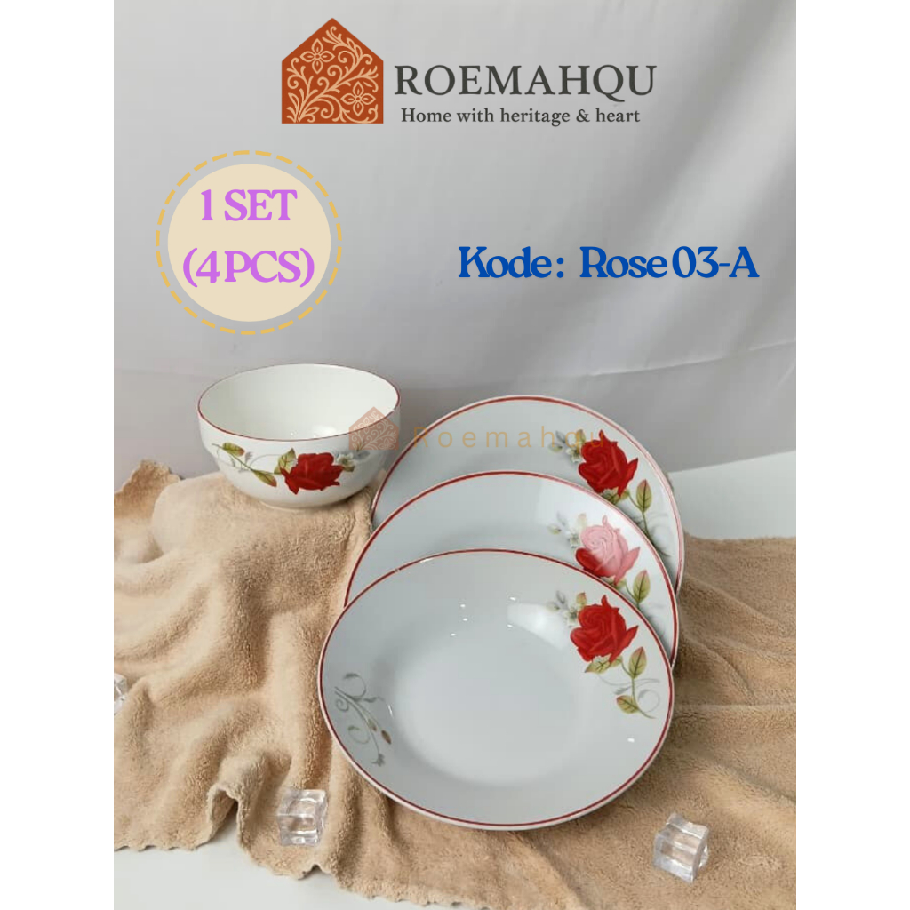 [SET] Piring & Mangkuk I Dinner Set I piring mangkuk keramik I piring  mangkuk pyramid