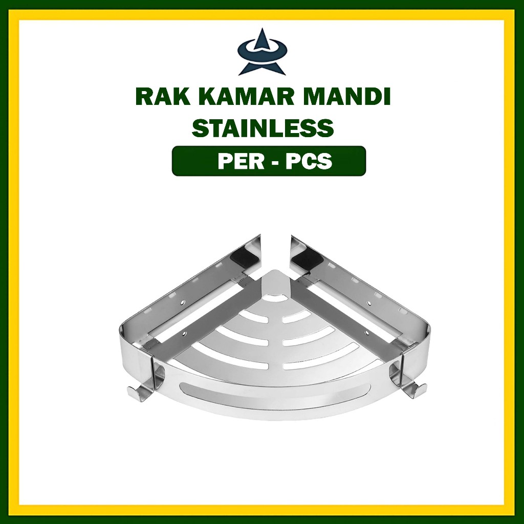 GEMUK Rak Kamar Mandi Segitiga Rak Persegi Panjang Stainless Rak Sudut Dinding Segitiga Rak Tempel K