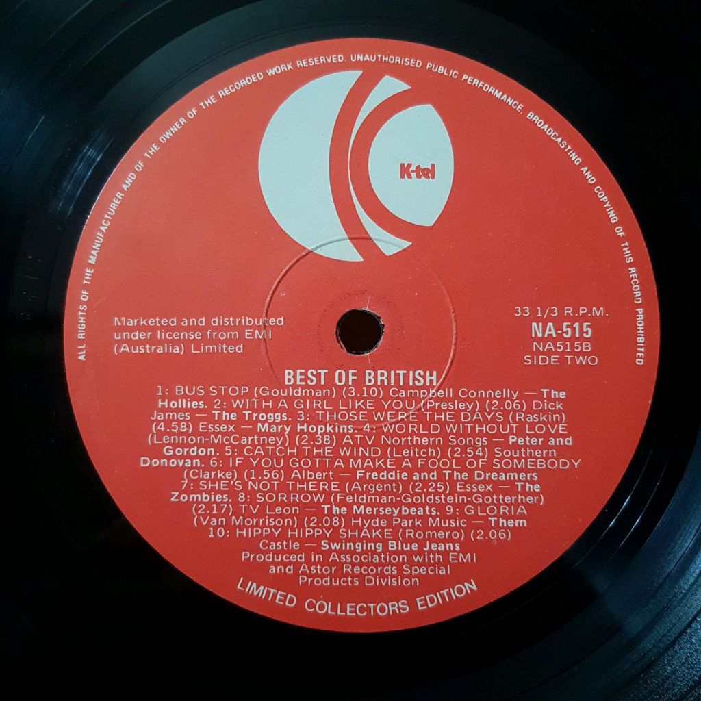 Vinyl Piringan Hitam 12 inch The Hollies dll - Best Of British