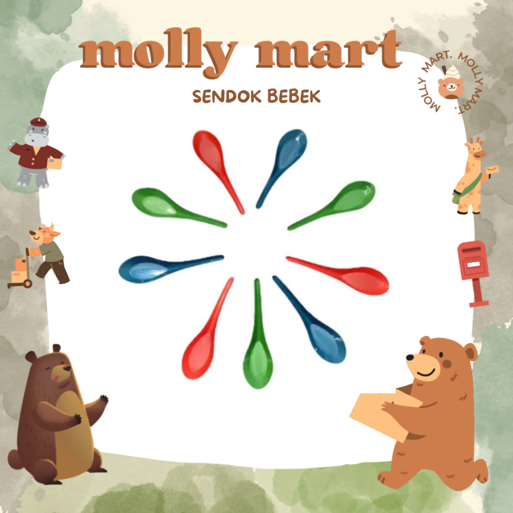 Sendok Bebek 144pcs | Plastik Warna Merah Hijau Biru Sendok Makan Nasi Bungkus