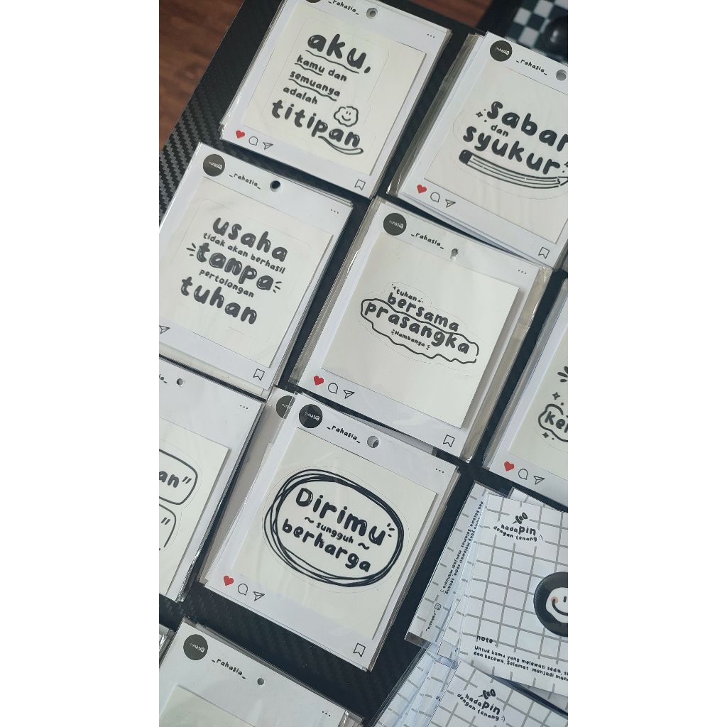

RAHASIA sticker satuan sticker quotes sticker pengingat sticker vinyl kisscut