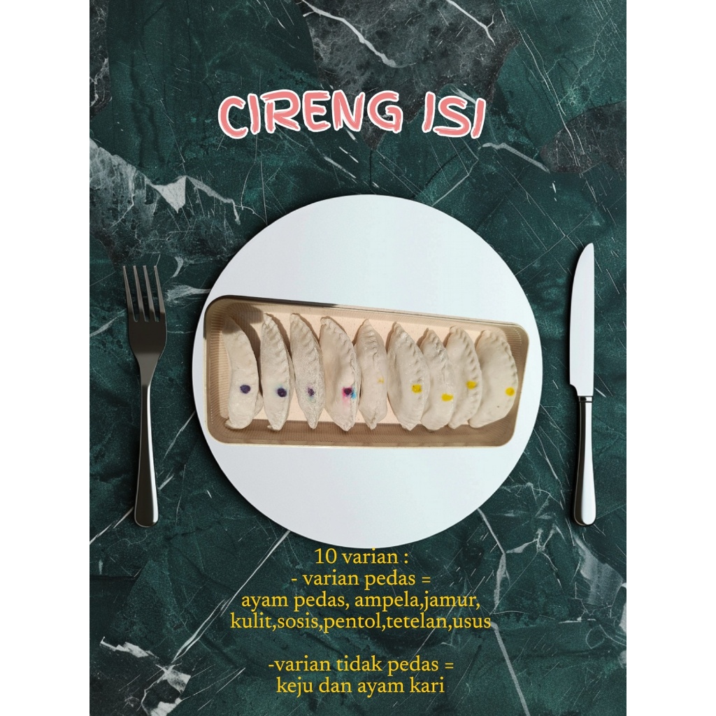 

Cireng Isi Varian Tidak Pedas (Keju, Ayam kari)