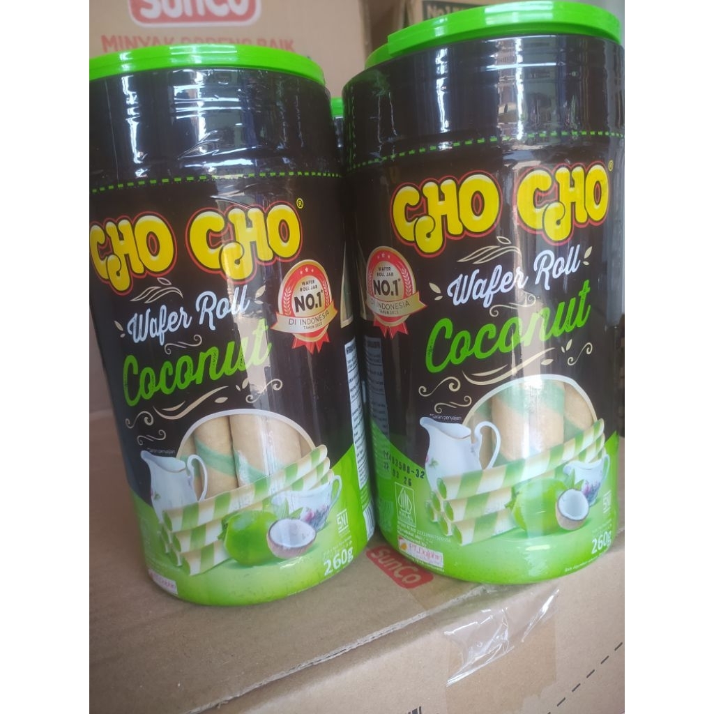 chocho  coconut wafer roll 260 gram