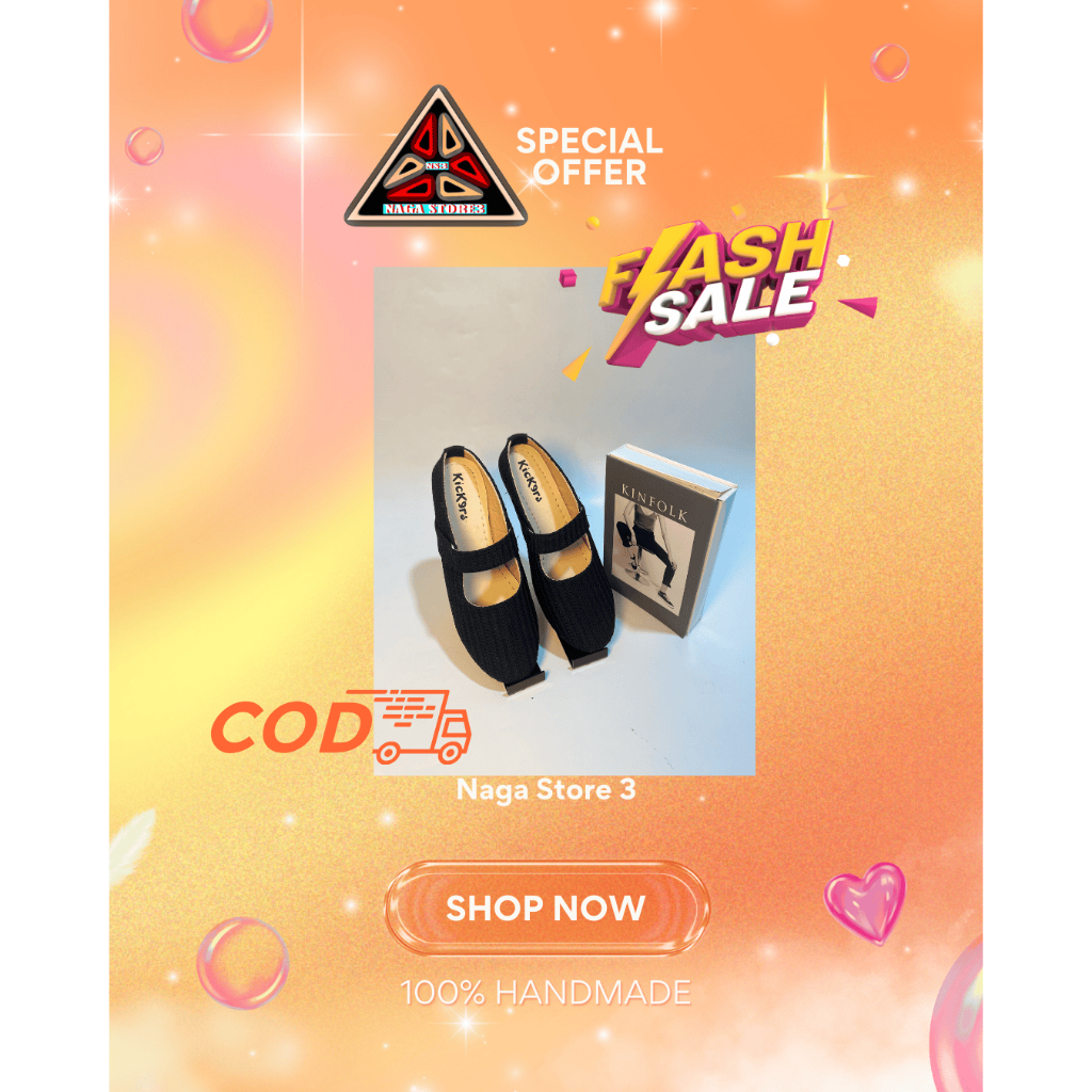 Sepatu Wanita Kickers Selop Rajut / Sepatu Flat