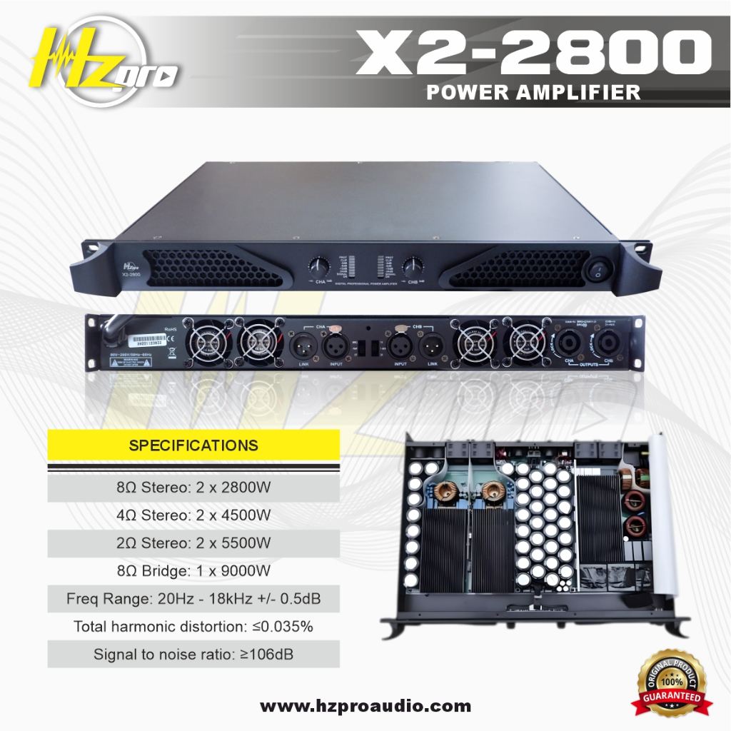 POWER AMPLIFIER HZ PRO X2-2800 ORIGINAL (2X2800 WATT)