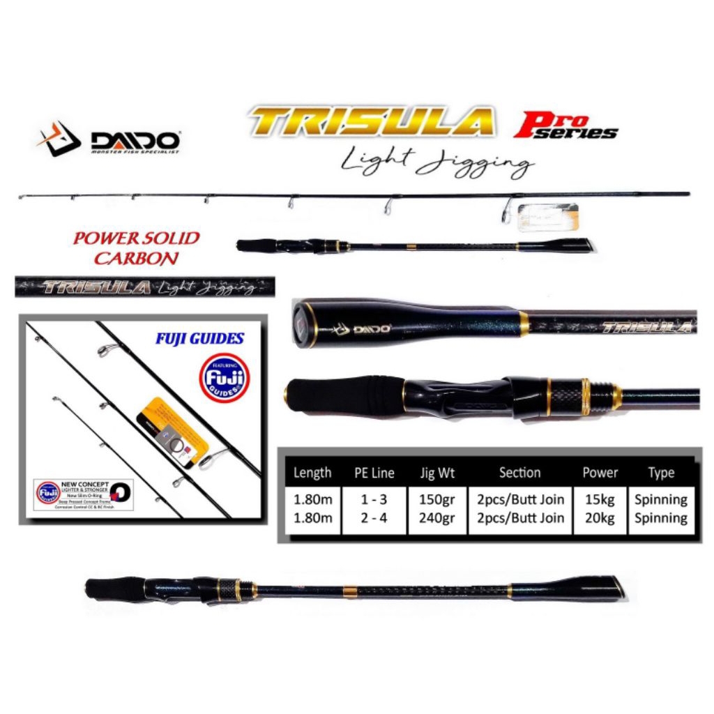 Joran DAIDO TRISULA LIGHT JIGGING Pro Series Solid Carbon