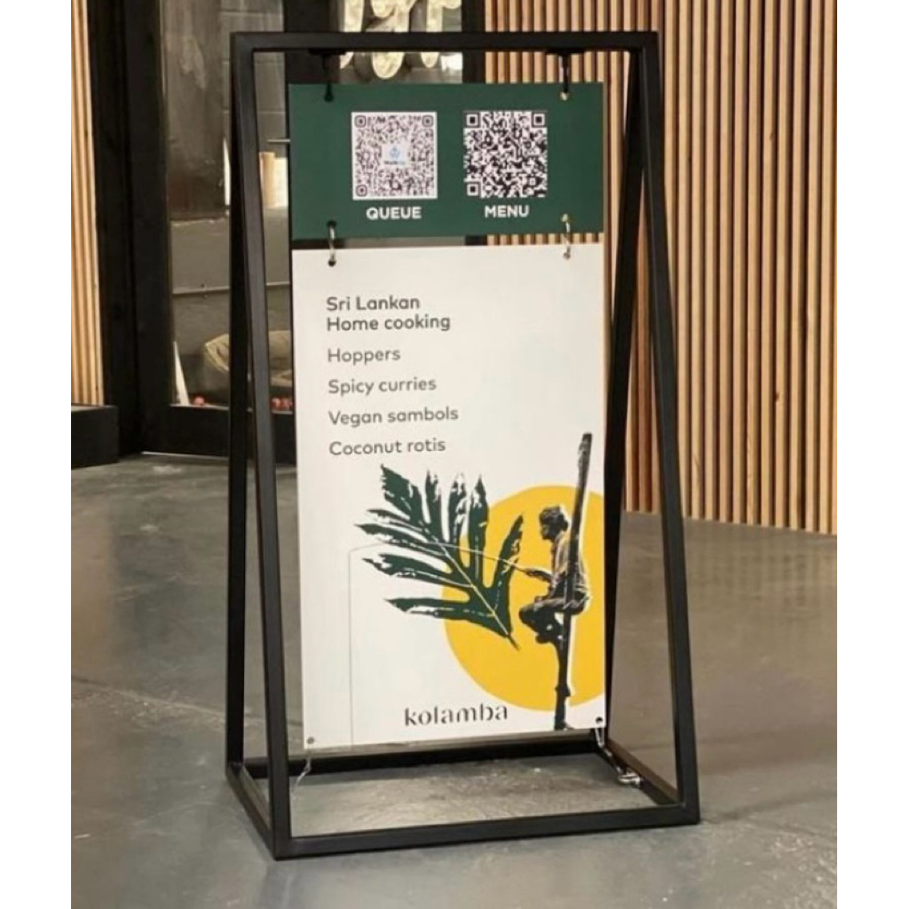 Standing Banner Segitiga papan double