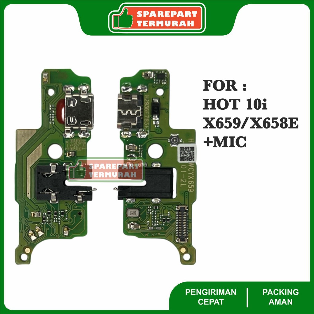 Flexible Konektor Papan Cas Charger For Infinix Hot 10i X659 - X658E +MIC - Fast Charging