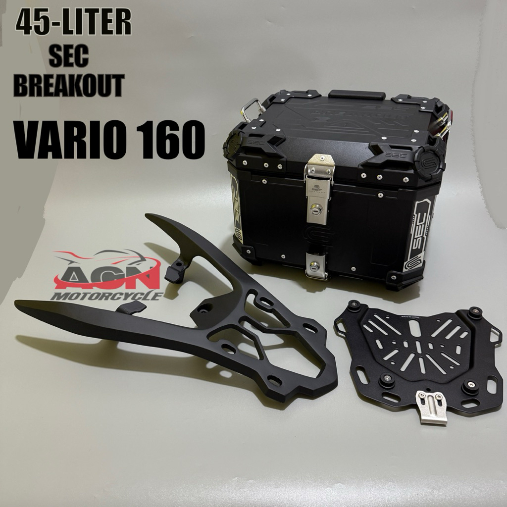 Paketan Box Sec Strike Force 45 Liter Top Box Motor Scoopy Beat Genio Vario 125 Vario 150 Vario 160 