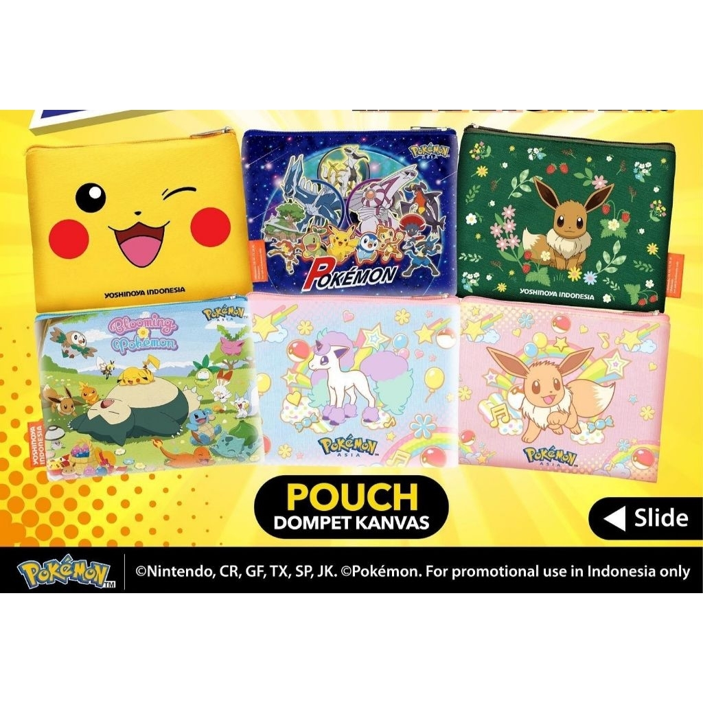 Pokemon Asia Merchandise Yoshinoya Canvas Pouch Dompet Tas Kantong