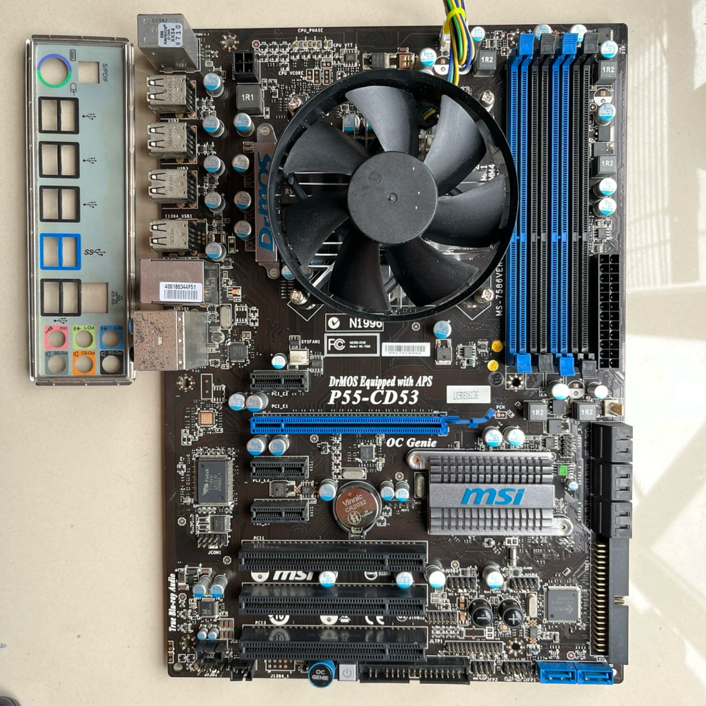 MOBO MSI P55 + CORE I5 750 + FAN  LGA 1156 DDR3 V1