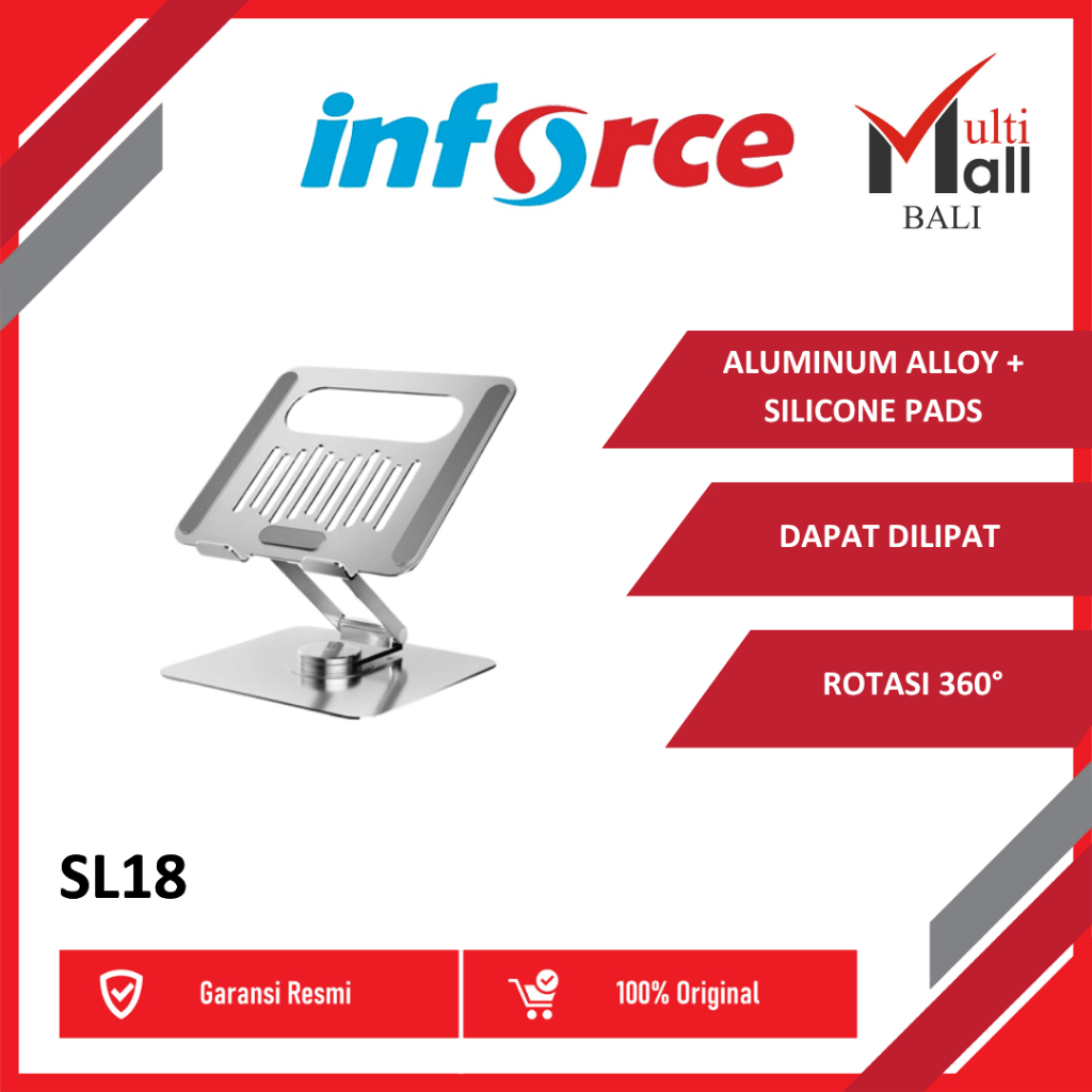 Inforce Rotating Laptop Stand SL18 360 Derajat Laptop Stand Holder 360 Derajat Tablet Stand Holder 3