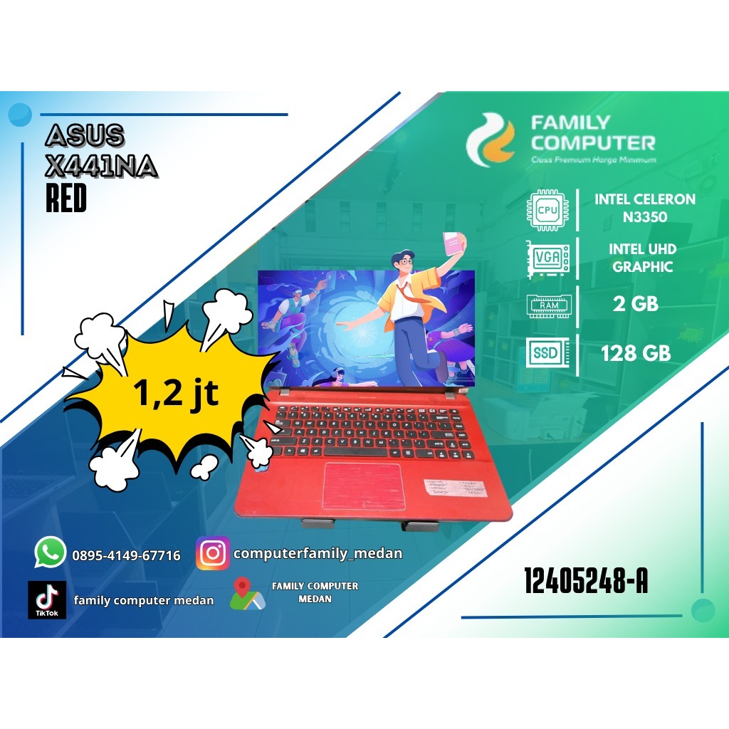 ASUS X441NA | INTEL CELERON N3350 | INTEL UHD GRAPHIC | 2GB | 128GB