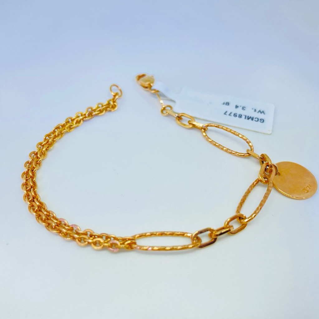 gelang emas fashion 750%17/18k