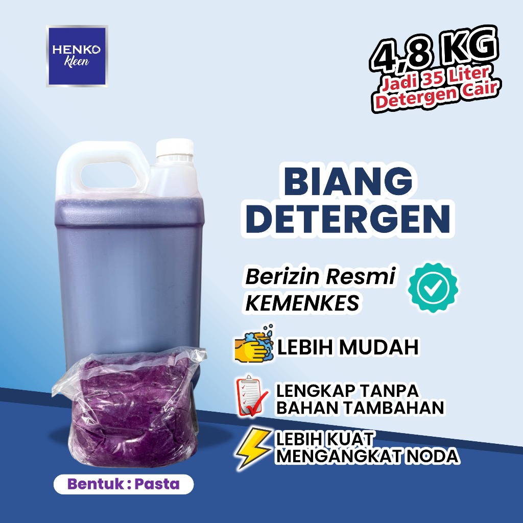 HENKO KLEEN Biang Sabun Detergen Cuci Jadi 35 Liter / Biang Sabun Cuci Baju