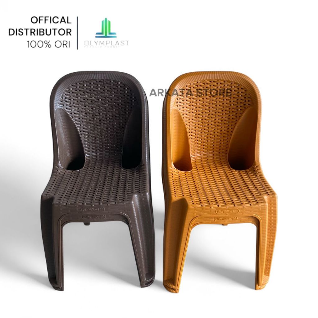 Ol 205 Olymplast - Kursi Santai Plastik Olymplast / Kursi Taman / Kursi Pendek Motif Rotan / Kursi S