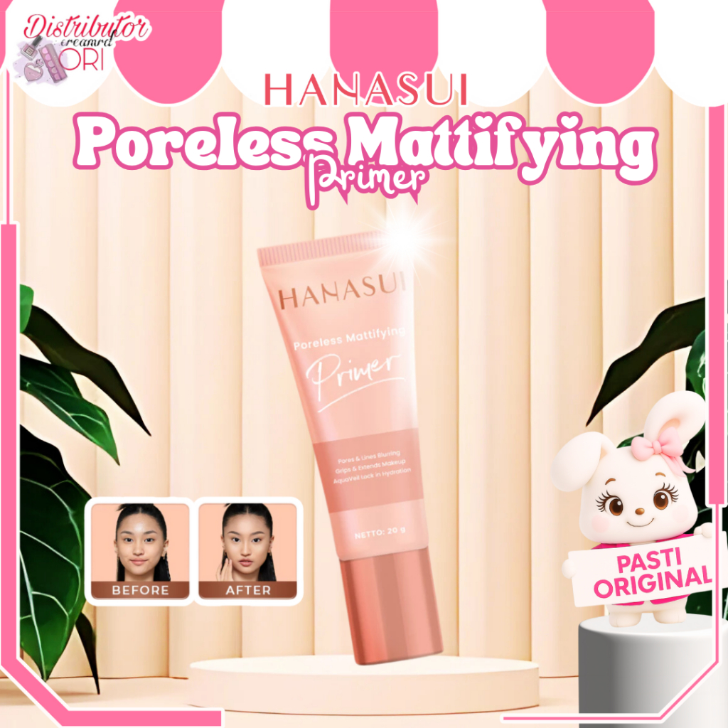 Hanasui Poreless Mattifying Primer 20gr - Primer Base Make Up | Distributor Cream Ori