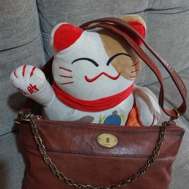 Sling Mini Ocil Rantai Brown Coklat Cantik Preloved Second Bekas