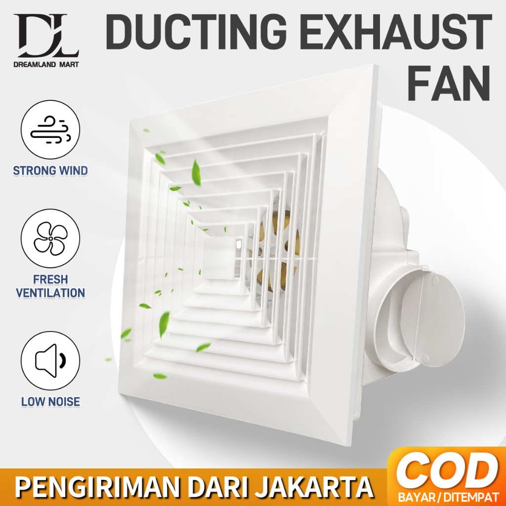 DL Ducting Exhaust Fan Plafon 10 Inch Kipas Blower Exhaust Plafon 8 Inch/10 Inch kipas atap kipas