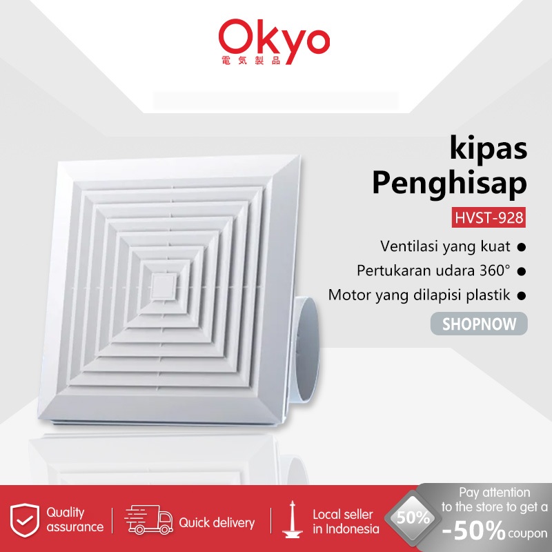 Exhaust Fan Blower 8/10/12 Inch Ducting Ventilasi Udara Plafon Dinding Kapasitas Besar