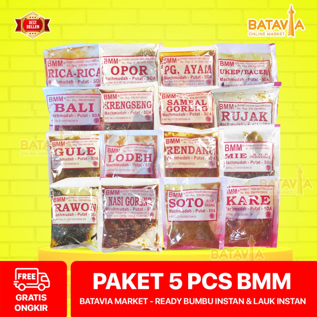 PAKET 5 PCS Bumbu Masak Machmudah BMM Distributor Jakarta / Bumbu Instan / Bumbu Basah Mahmudah