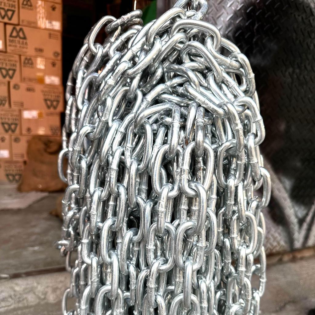 Rantai Besi/ Rantai Pagar Portal Gembok Motor Kuat Galvanized 1 Meter