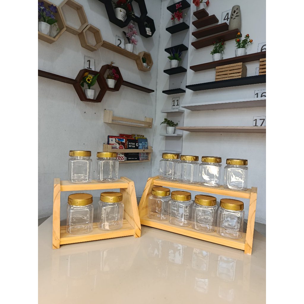 Rak Bumbu Dapur Mini 2 Susun Penyimpanan Toples Bumbu Dapur Dan Kosmetik Rak Dapur Mini Serbaguna
