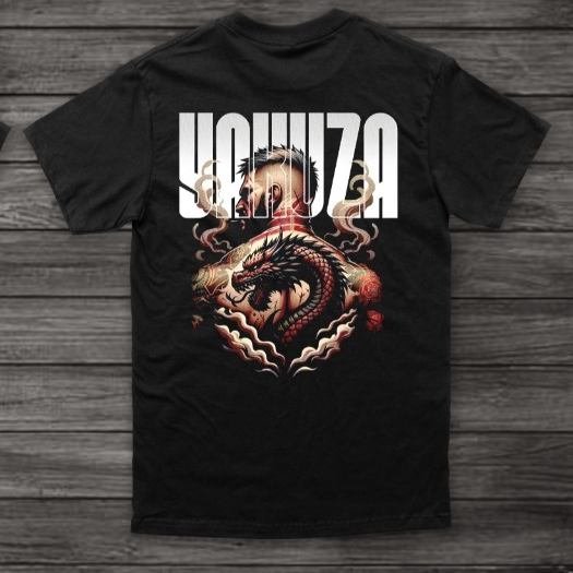 Orarie Kaos Hitam Unisex Katun Combed YAKUZA JEPANG ATASAN UNISEX T-SHIRT SANTAI VIRAL DISTRO COD