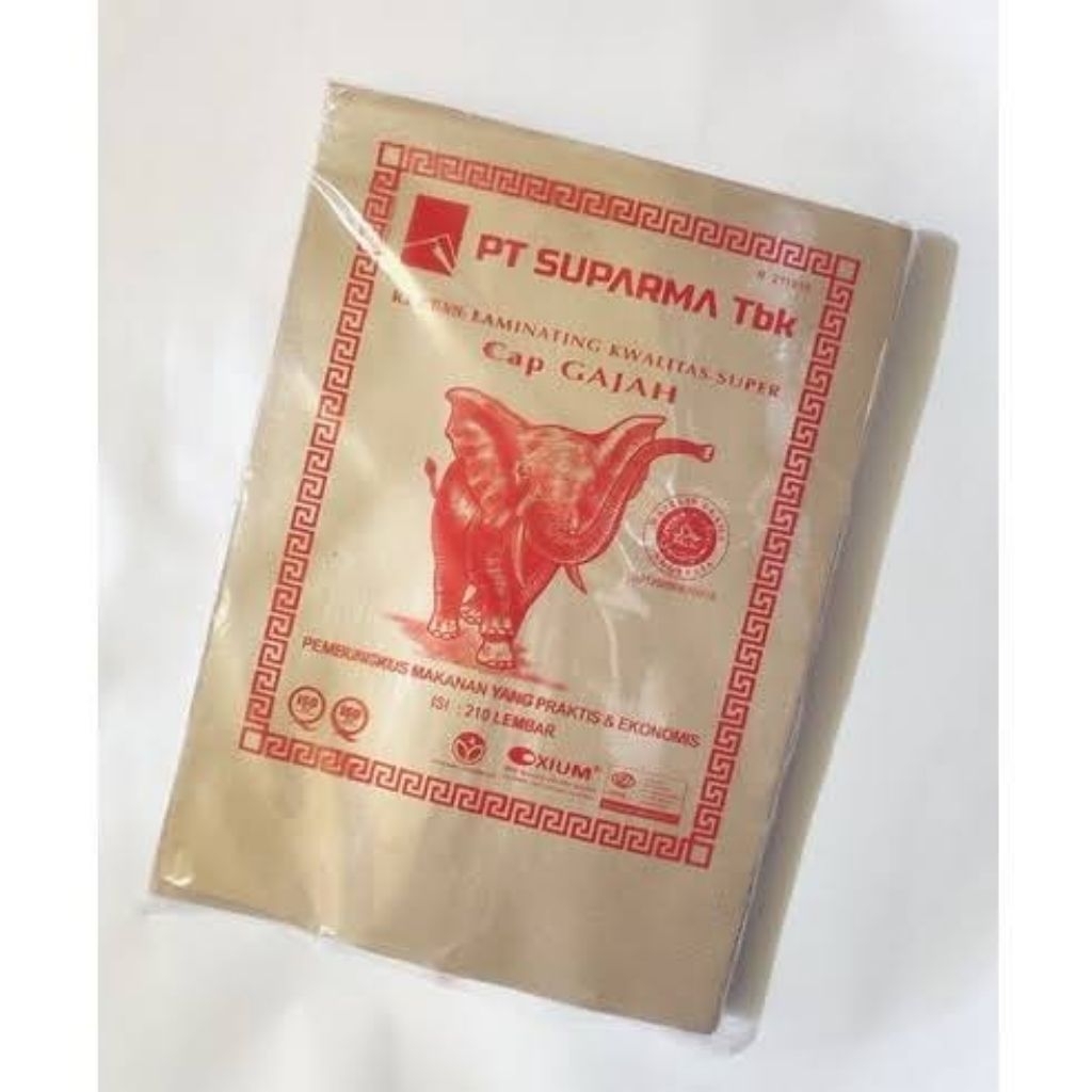 Kertas nasi Gajah / Kertas minyak Gajah isi 210 lembar / Gajah merah